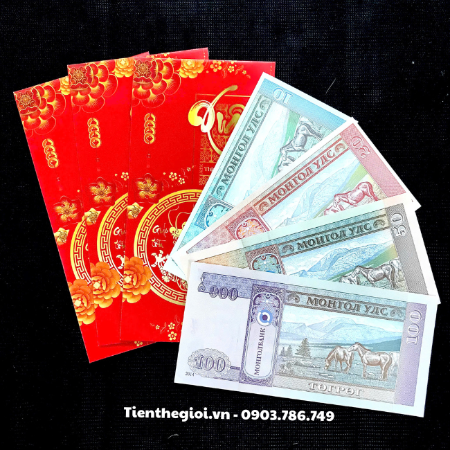 Bộ 4 Tờ Tiền Con Ngựa Mông Cổ Mã Đáo Thành Công